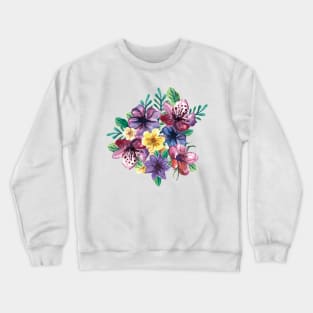 Bouquet of watercolor flowers Crewneck Sweatshirt